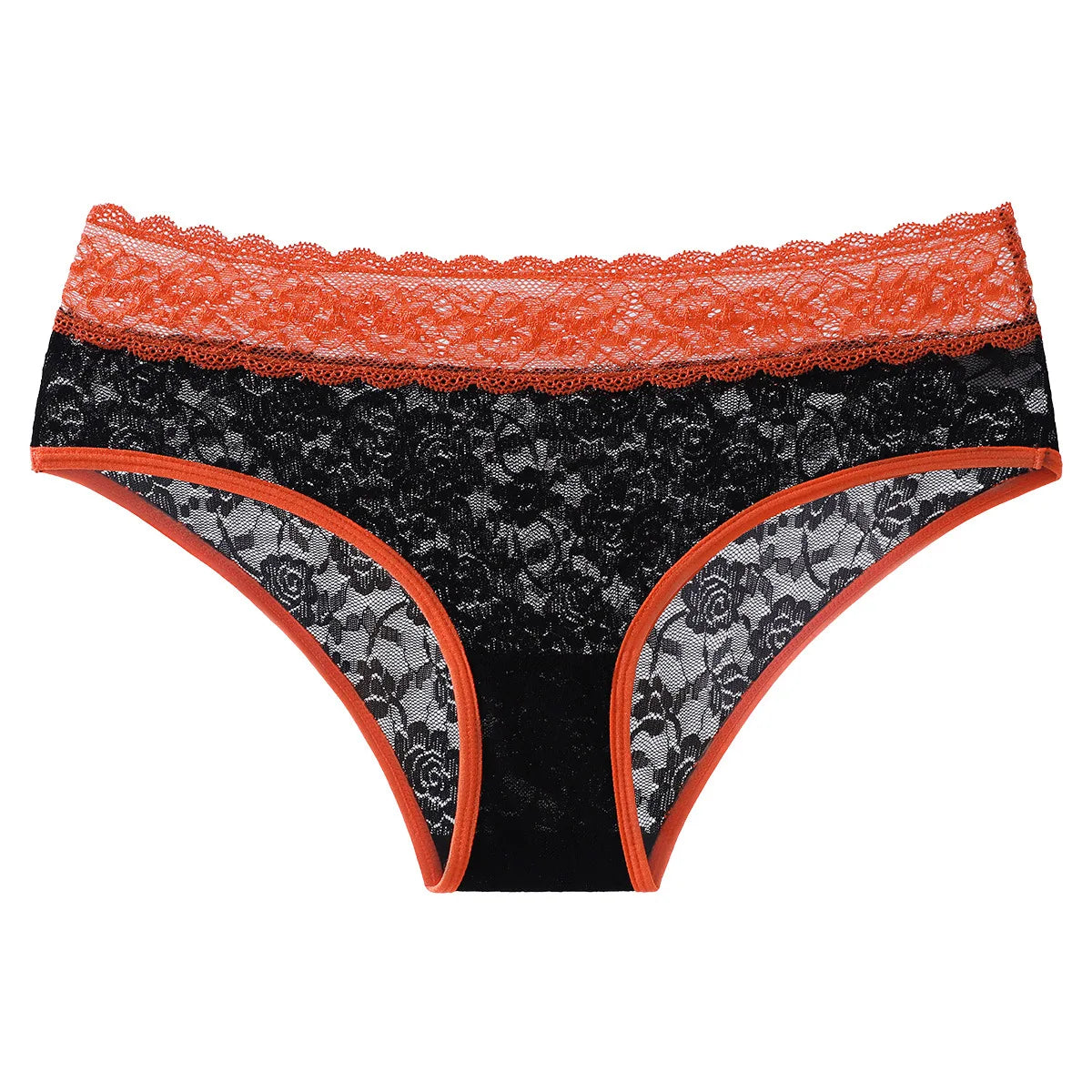 1pcs Patchwork Sexy Lace Floral Women's Panties Mid Waist Breathable Comfortable Female Underpants Elegant Sexy Lingerie Briefs