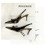 2026 Latest Light Luxury Style Women's Casual High Heel Sandals Summer Exquisite Pointed Shallow Mouth Fine Heel Modern Sandals