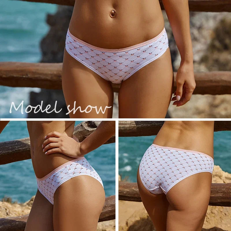 3Pcs/set Women Printing Floral Panties Low-Rise Cotton Briefs Female Comfortable Underwear Female Soft Panties Lingerie M-2XL