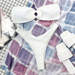 Sexy Wrinkled Bandeau Strapless Bikini Women Swimwear Female Swimsuit Two-Pieces Bikini Set Bather Bathing Suit Swim Lady V3367L