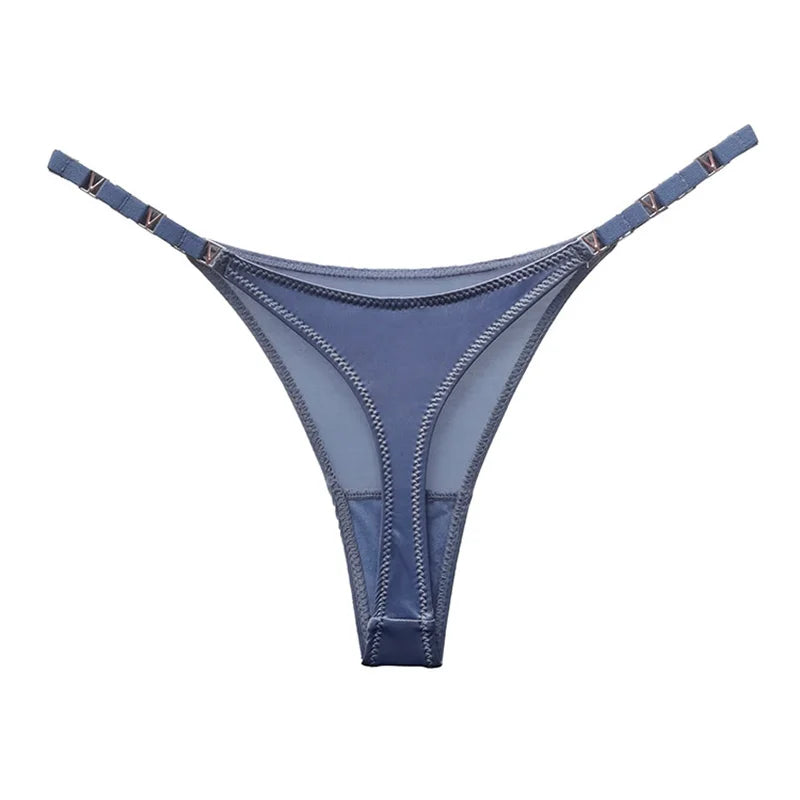 Seamless Sexy Thong Women Underwear Briefs Panties Zebra Flower Low Rise Luxury Metal Buckle G String Bikini Girls Female Panty