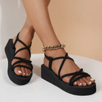 Women Summer Wedges Sandals Light Weight Indoor Street Platform Shoes Thick Sole Bohemia Style Girls Student Beach Sandalias