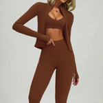 New Sportswear Seamless Yoga Set Gym Clothes Sportswear Long sleeved jacket Women Fitness Set Tracksuits Sports Bra Gym Leggings
