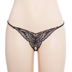 Double-Layer Thin Strap Sexy Thong Butterfly Embroidery Low Waist Sexy Bikini Pure Lace Sequins T-Shaped Panties Sexy G-strings