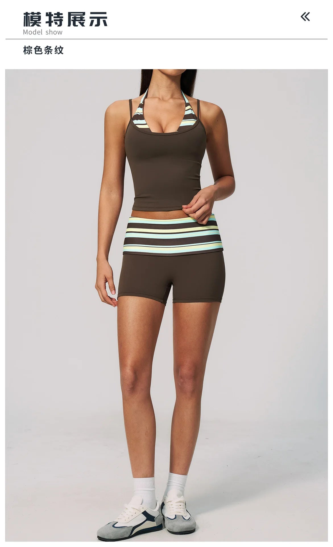 Quick Drying Polka Dot Patchwork Yoga Sets Women Hanging Neck Slim Shockproof Sports Tank Top Gym High Waist Shorts Fitnss Suit