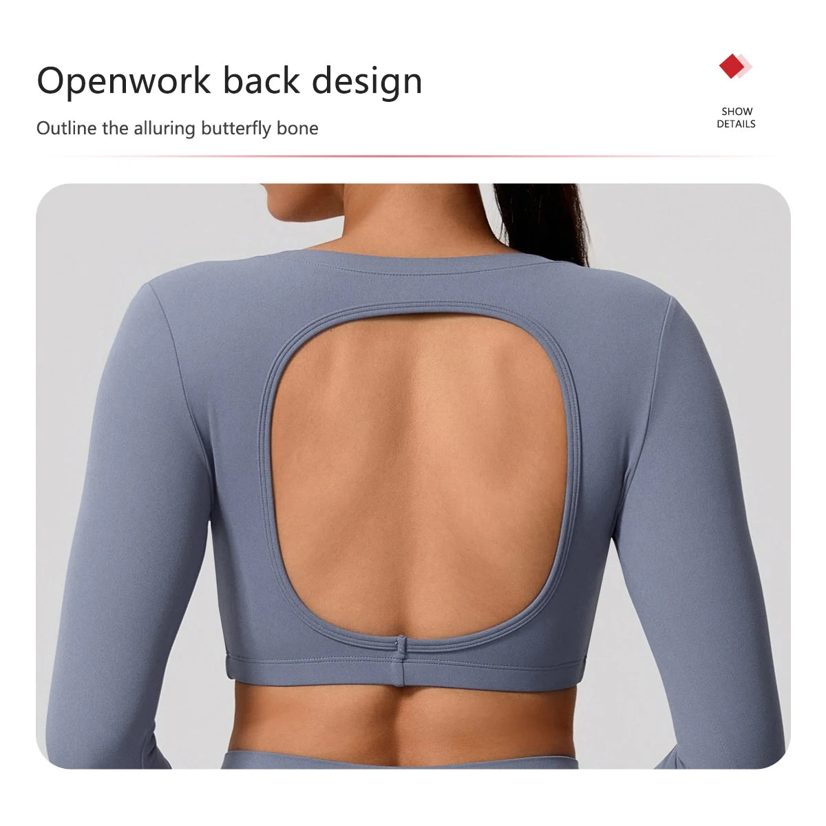 Hearuisavy Sports Set 2Pcs Women'sLong Sleeve Backless Fitted Fitness Top Push Up Pilates Yoga Top Wide Leg Straight Leg Pants