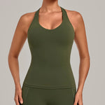 Women's Seamless Yoga Vest Sports Fitness Gym Beauty Back Top Nude Slim Fit Training Running Workout Vest