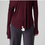 Women's yoga sports T-shirt, Modal ribbed yoga long sleeved outdoor sports loose top slimming yoga T-shirt cover