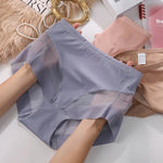 2Pcs/Set Women High Rise Briefs Panties Tummy Control Underwear Hip Shaping Sheer Mesh Panel Shapewear Sexy Lingerie S-3XL