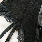 Sexy One Piece Bodysuit Lace Hollow Out Jumpsuit Women Erotic Lingerie Men's Beach Shorts