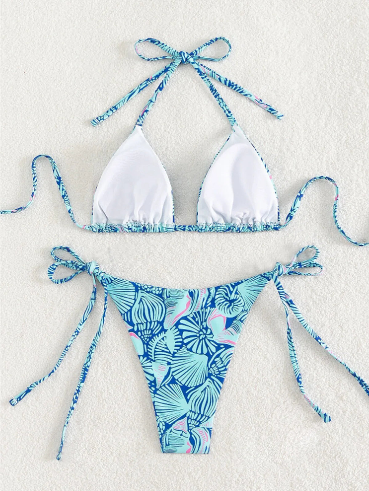 Sexy String Bikini 2024 Two Pieces Print Swimsuit Female Swimwear Women Thong Bikinis Set Bather Beachwear Bathing Suit Pool