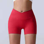 Cross-Back Yoga Shorts for Women - High-Waisted Tummy Control Fitness & Yoga Running Breathable Quick-Dry Shorts