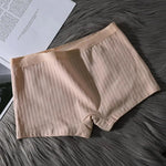 Women Underpants Seamless Mid Waist Cotton Solid Color Stretchy Boxers Anti-exposure Moisture-wicking Briefs Women Daily Wear