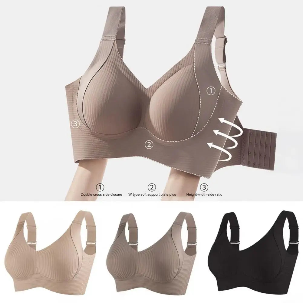 Support Bra Yoga Underwear Wireless Push-Up Bra Natural Lift Seamless Vest Type Straps Wire-Free Full Coverage Bra