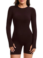 NCLAGEN Impact Long Sleeve One Piece Gym Clothes Women Yoga Playsuit Fitness Workout Jumpsuit Backless Set Siamese Sportswear