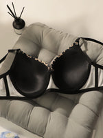 Hot Selling Floral Lingerie Women's Lace Lingerie Clothing Leopard Print Bra Camouflage Shoulder Strap Adjustable Design B6042