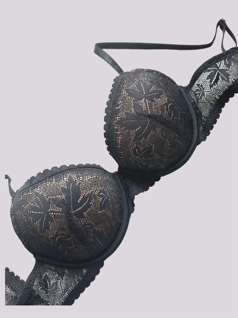 1pc women's underwire bra with pads sexy lace underwear collect side breasts bras ladies push up floral Lingerie