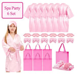 6/8/12Pcs Spa Party Robes Gowns for Girls Kimono Satin Robe Kids Birthday Party Favors Slumber Party Robe Birthday Squad Robes
