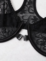 Womens Front Button Lace Bra Underwire Underwear Elegant Embroidery Beautiful bBack Plus Size Lingeire A B C D E F Cup