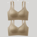 2Pcs/Set Plus Size Padded Bras For Women Push-Up Bra Wide Straps Seamless Underwear Non-wire Bra Female Comfy Intimates M-4XL