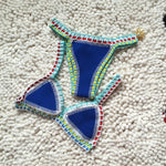 Bikini Crochet 2026 Handmade Knit Patchwork Reversible 2 Piece Swimsuit Women Halter Top Brazilian Bathing Suit Thong Swimwear