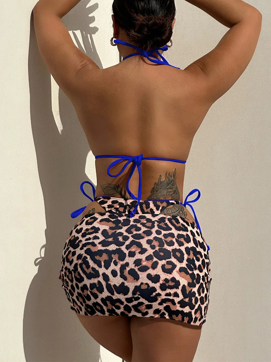 XS - L Doulbe Side Wearable Reversible Bikini Women Swimwear Female Swimsuit Three-pieces Bikini Set Ruffled Bathing Suit Swim