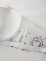 Daily Wide Strap Plus Size Women Bra Lace & Embroidery Push up Bra Comfort Thin Cup Underwire Support Lingerie Bra