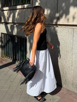 Foridol White Black New in Long Dress Women Summer Off Shoulder Strapless Casual Party Beach Midi Dress 2025 Elegant Sundress