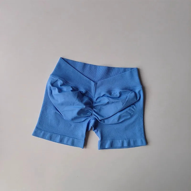 High Waisted Seamless Shorts Gym Shorts Women Fitness Sports Low Ribbed Band Workout Scrunch Butt Yoga Booty Running Short Pants