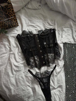 Toucheart Erotic Bodysuit French Retro Black Lace Jumpsuit Women's Sexy Delicate Intimate Seductive Backless Fishbone Shapewear