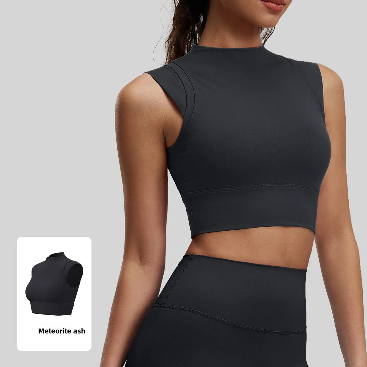 Women's Yoga Tank Top Highly Stretchy, Slightly High-Neck Sports Bra with Built-In Cups Lifts and Shapes The Bust Sexy Fitness