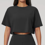 Impact Short Sleeve Yoga T Shirts Women Solid Color O Neck Loose Sports Tops Outwear Gym Running Fitness Workout Suits