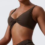 Hearuisavy Summer Sports Bra Shockproof Push Up Gym Top Women Quick-Dry Yoga Clothes Pleated Design Brassiere Workout Crop Top