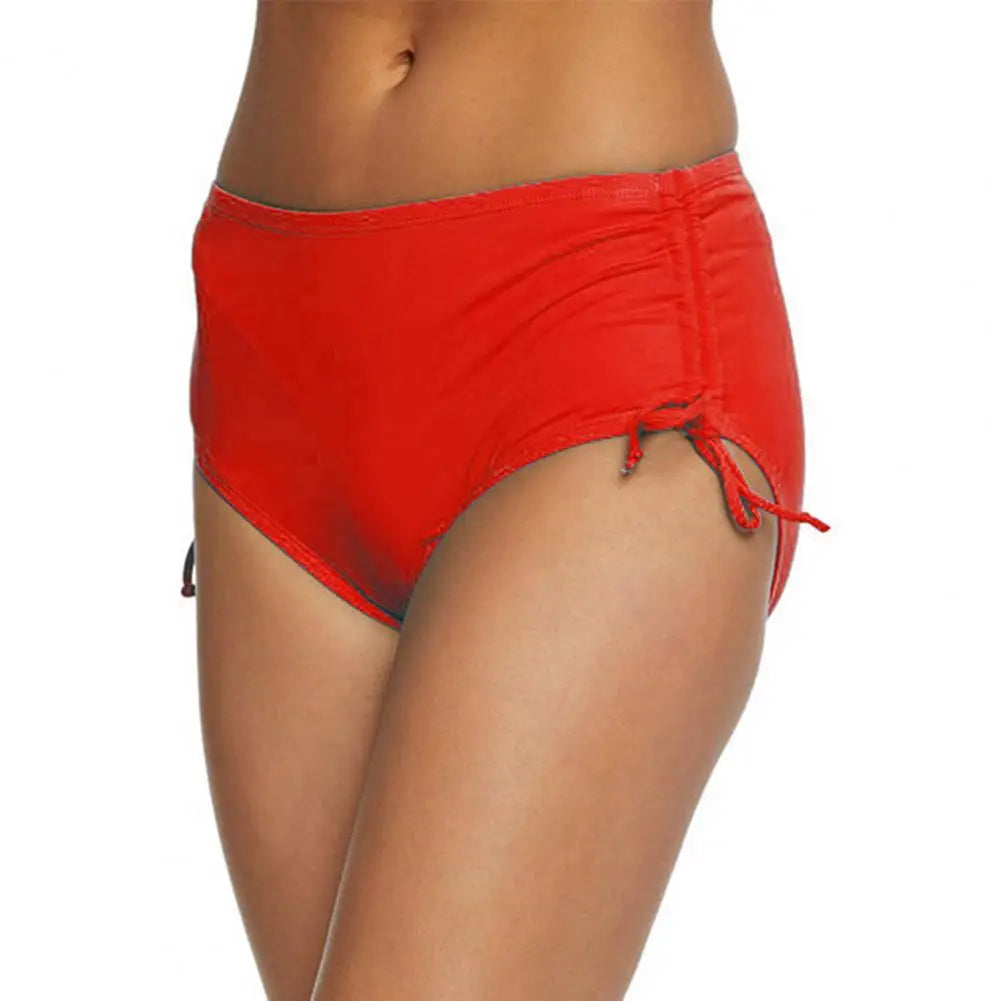 Bathing Suit Board Shorts Women Swim Shorts V Cut Drawstring Bikini Swimsuit Bottom Adjustable Ruched Side Boyshorts