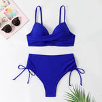 High Waist Bikini Set Sexy Push Up Swimsuit Women Black Beachwear Tummy Control Swimwear Drawstring Bathing Suit Bikinis 2026