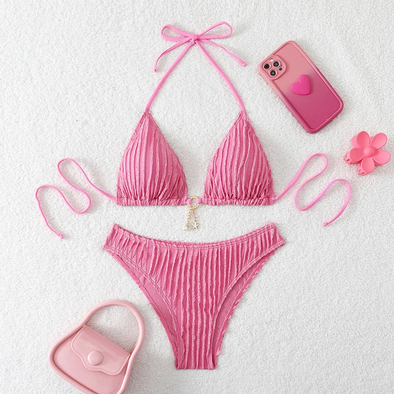 Sexy Women's Swimsuit Two-piece Bikinis Sets Two-piece Beach Trend Bikini 2026 Female Swimwear for Bathing Suit Woman Beachwear