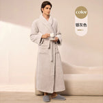 Thick Cozy Fleece Couple Bathrobe, Men Women Long Warm Loungewear, Autumn Winter Flannel Plus Size Robe Pajamas