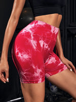 Tie Dye Yoga Shorts Marble Gym Shorts Women Push Up Sports Shorts Women Fitness Tights Breathable High Waist Booty Shorts