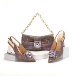 Doershow hot selling Shoes and Bags To Match Set Italy Party Pumps Italian Matching Shoe and Bag Set for Party! 1-10