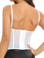 Elastic Hollow Lace Camisole Slim fit Sleeveless Crop Tops Tanks Transparent Lace Corset Ladies