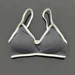 Contrastline Bra Women Backless Knitted Sports Bra Solid Color Gym Fitness Top With Chest Cushion Sexy Suspender Yoga Sports Bra