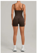 Womens Two Way Wear Bodysuit Sleeveless Yoga Stretch One Piece Romper Sexy Fitness Side Pockets Sportwears Bodysuit
