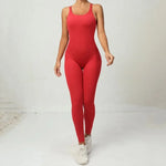 Seamless High-Waisted Peach Hip Yoga Jumpsuit for Women - Fast Drying Sweat-Wicking Tight Running Sports Jogging Gym Activewear