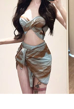 New Fashionable Plus Size Multi Piece Set Split Swimsuit for Women CoveringBellySlimming Down Hot Spring Vacation Swimsuit