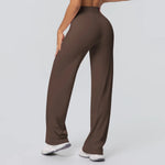 High Waist Wide Leg Yoga Pants Leggings Women Sports Fitness Bell-bottoms Female High Elastic Push Up Gym Workout Flared Pants