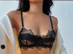MOYISU Pure Desire Sexy Ultra-thin Big Chest Small Anti-sag Bra Cover Set Summer Embroidery Lace Red Year Life Underwear Woman