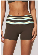 Summer Striped Polka Dot Contrast High Waist Yoga Shorts Hip Lifting Sports Tights Outdoor Workout Fitness Gym Running Pants