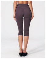Yoga Pants Women Cropped Pants Sports Pants Fitness Leggings Tights Breathable Quick-drying High Waist Running Workout Pants