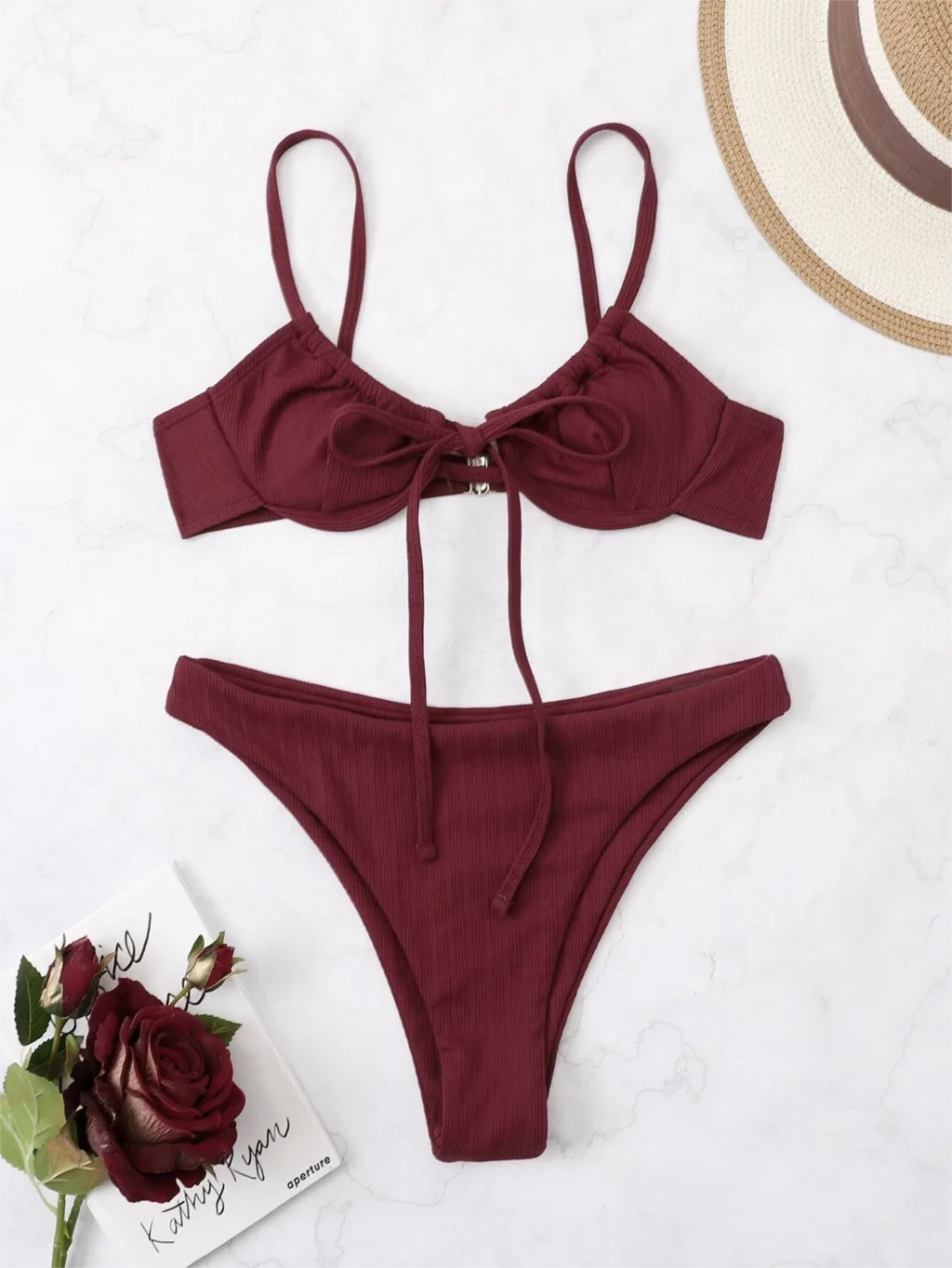 2026 Push Up Bikini Women Tie Front Swimsuit Sexy Underwire Swimwear Female Bathers Bathing Swimming Swim Suit Summer Beachwear
