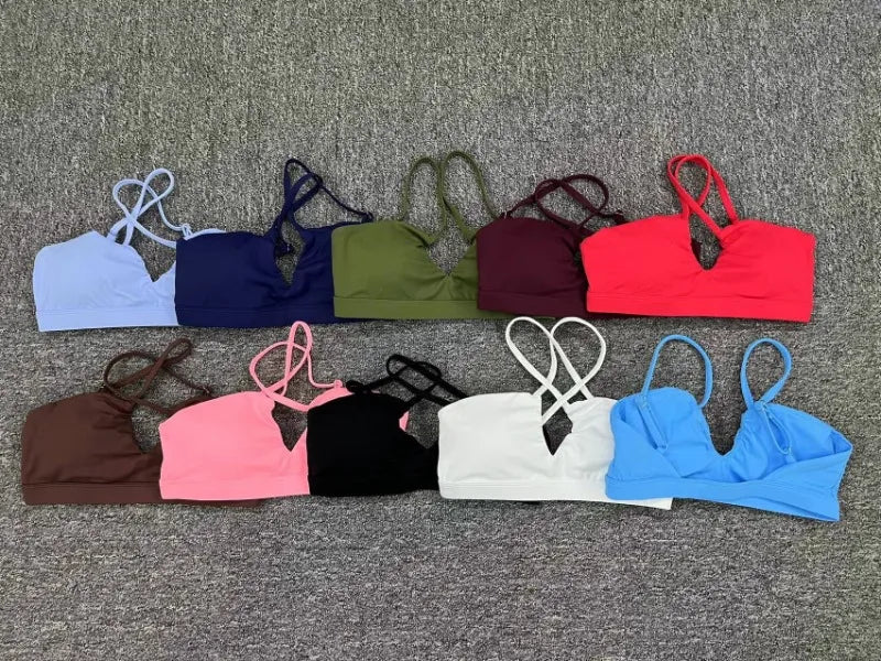 Women's Yoga Bra - Running Cross Back Breathable Naked Feel Sports Fitness Brafor Yoga Running Gym Top